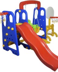 Playground Infantil 5 em 1 Escorregador Balanço Cesta Basquete Gol Brinquedo 2